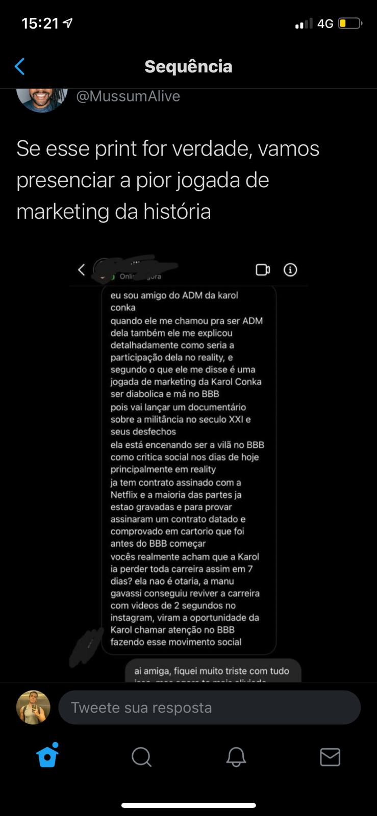 Comportamento de Karol Conká no BBB21 seria parte de estratégia de marketing (Foto: Reprodução / Instagram)