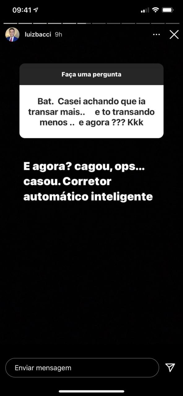 Luiz Bacci fala sobre relações (Reprodução) 