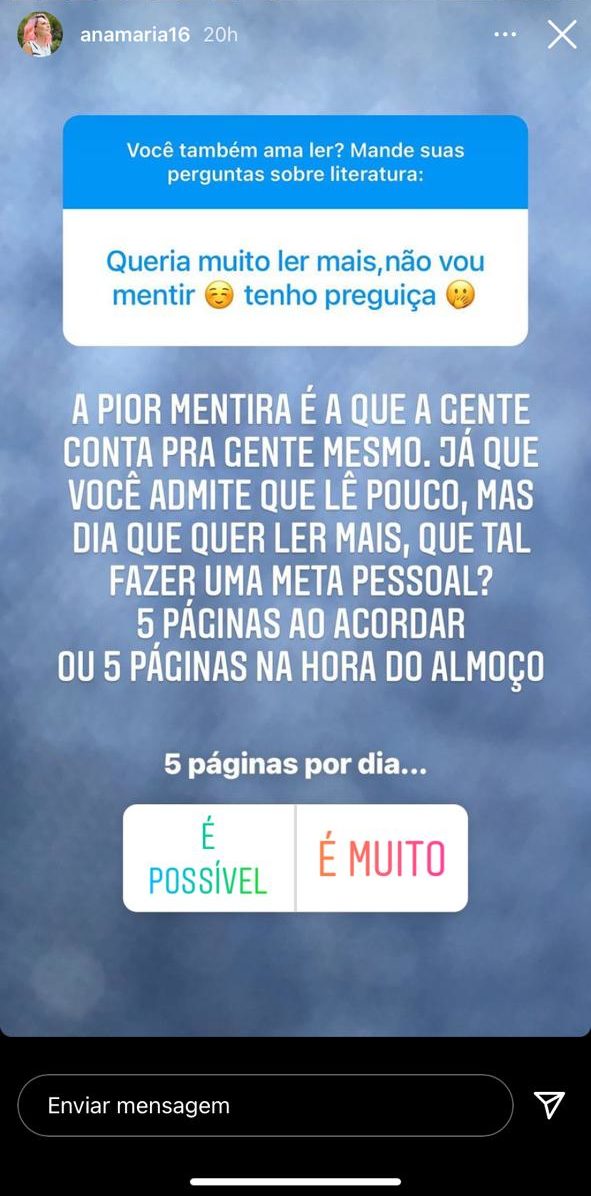 Ana Maria Braga incentivou os internautas a lerem (Foto: Reprodução / Instagram)