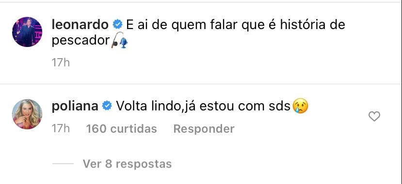 Poliana Rocha lamenta saída de Leonardo (Reprodução) 