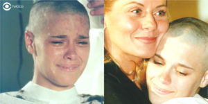 Cena emblemática de Laços de Família protagonizada por Camila (Foto: Montagem/TV Foco/Reprodução/Globo)