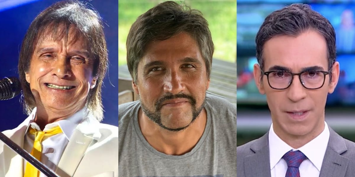 Roberto Carlos, Léo Chaves e César Tralli (Reprodução)