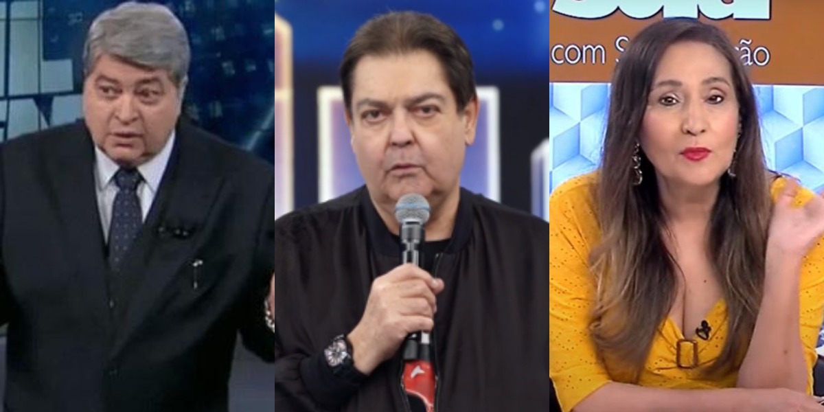 Datena, Faustão e Sonia Abrão (Foto: Reprodução/Band/TV Globo/RedeTV!)