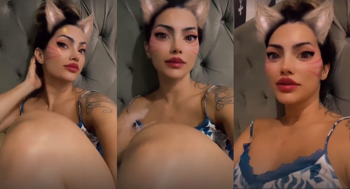 Kelly usou um filtro mas deu para notar os lábios inchados (Foto: Reprodução)