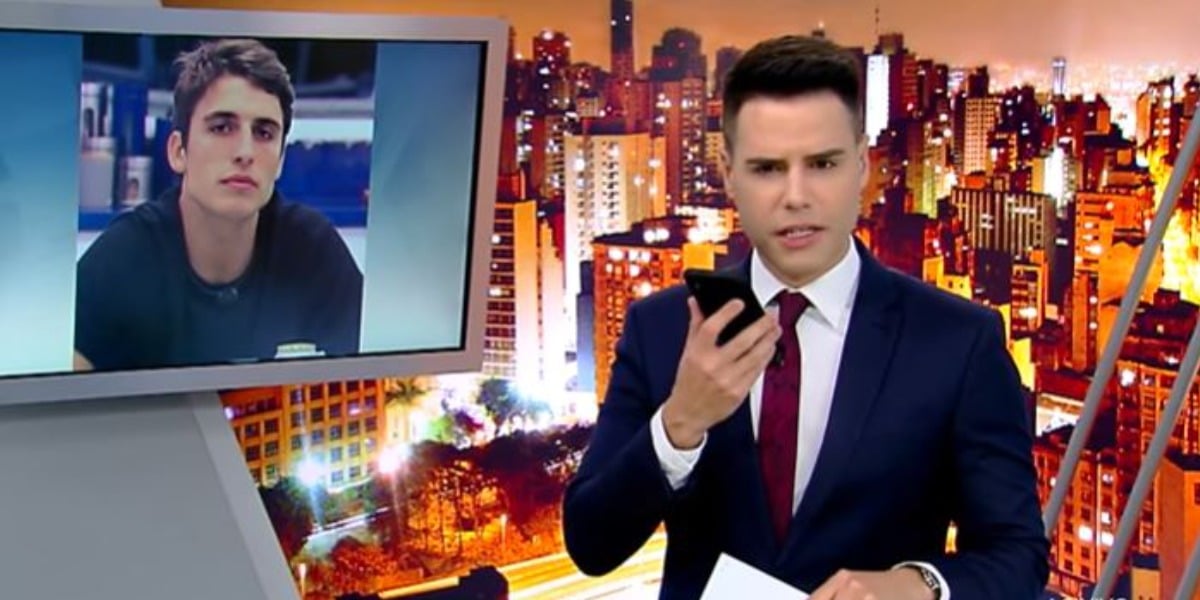 Luiz Bacci escorraçou Felipe Prior no "Cidade Alerta" (Foto: Reprodução/Record)