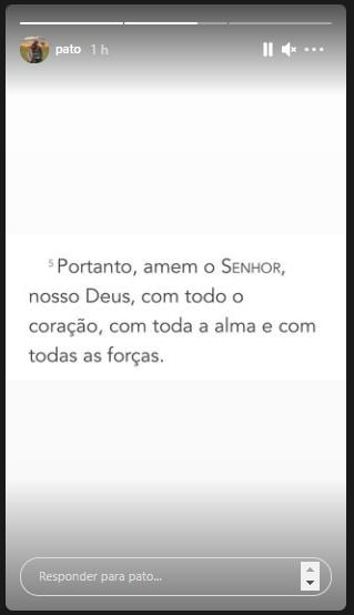 Pato compartilhou trecho da Bíblia nas redes sociais (Foto: Reprodução/Instagram)