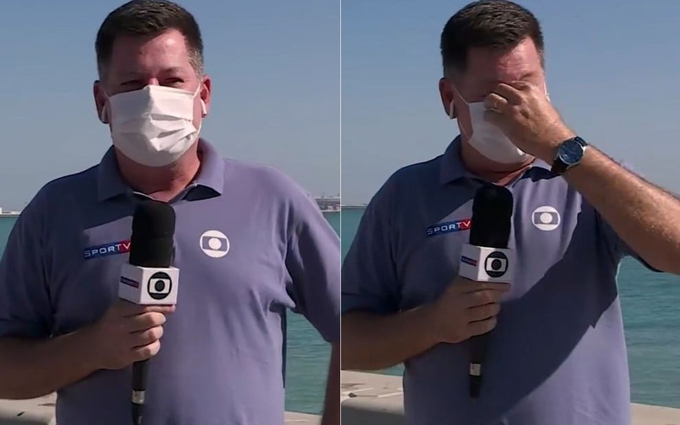 Renato Peters se emocionou ao vivo 