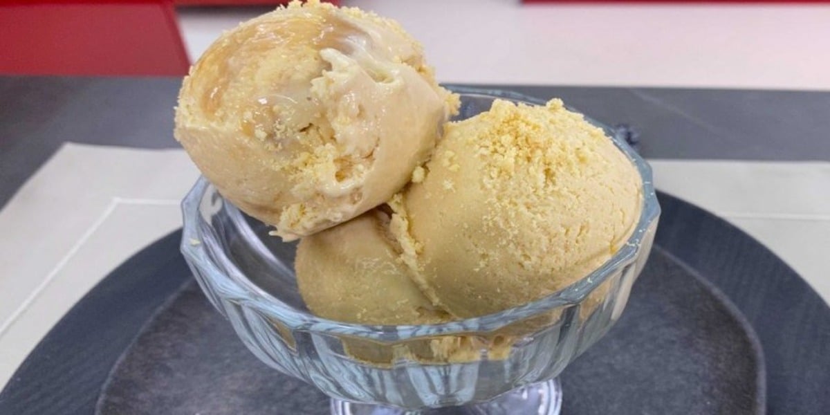 Sorvete de doce de leite feito por Ana Maria Braga no Mais Você (Foto: Reprodução)