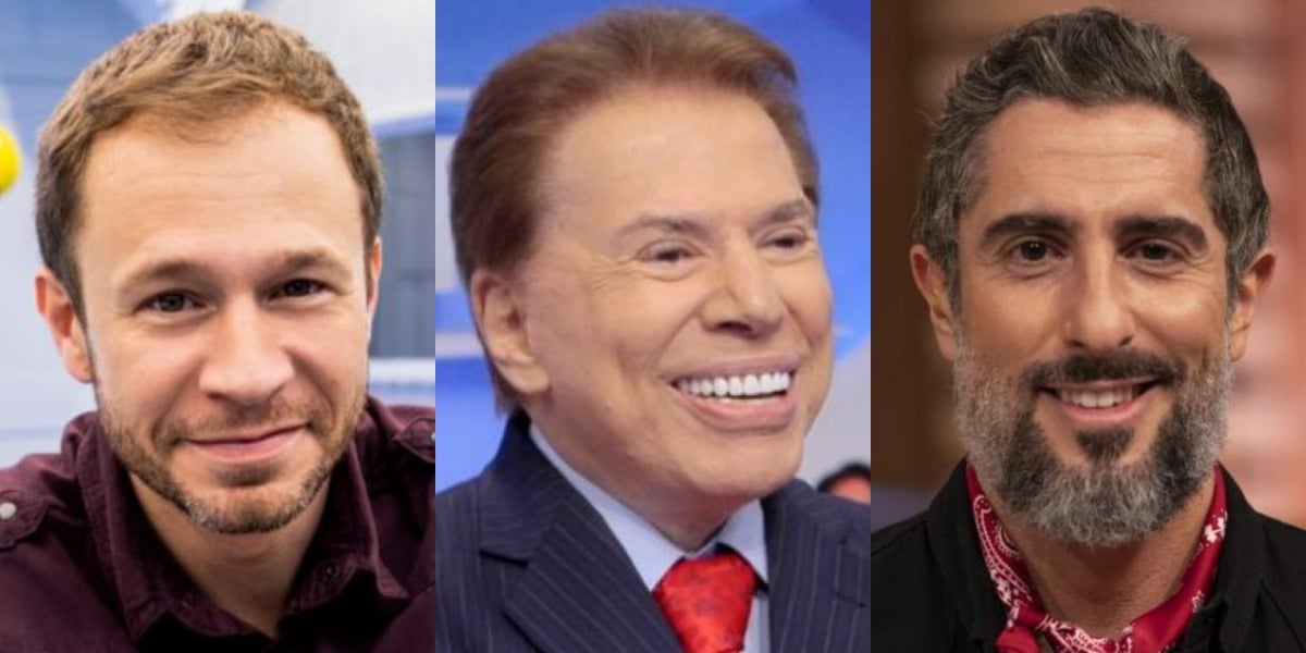 Tiago Leifert do "BBB21", Silvio Santos e Marcos Mion (Foto: Divulgação/TV Globo/SBT/Record)