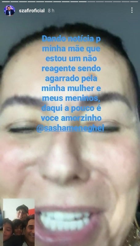 Luciano Szafir ainda fez questão de desejar a melhora de Sasha Meneghel 