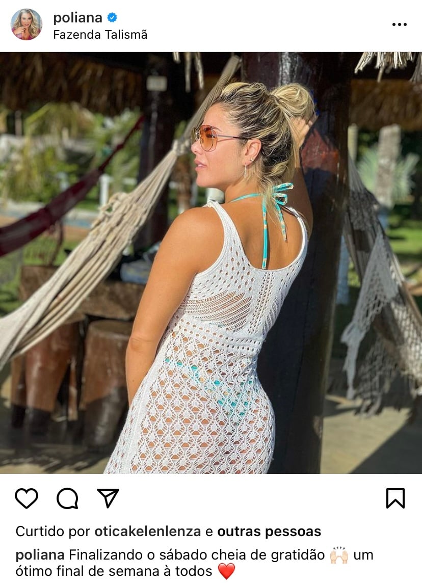 Poliana Rocha coloca corpão ousado para jogo nas redes sociais (Reprodução) 