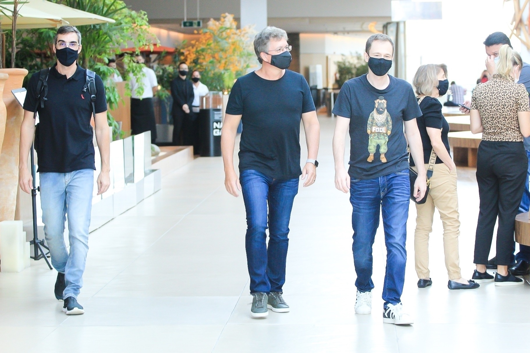 Rodrigo Dourado, Boninho e Tiago Leifert do "BBB21" (Foto: Fabricio Silva/AgNews)