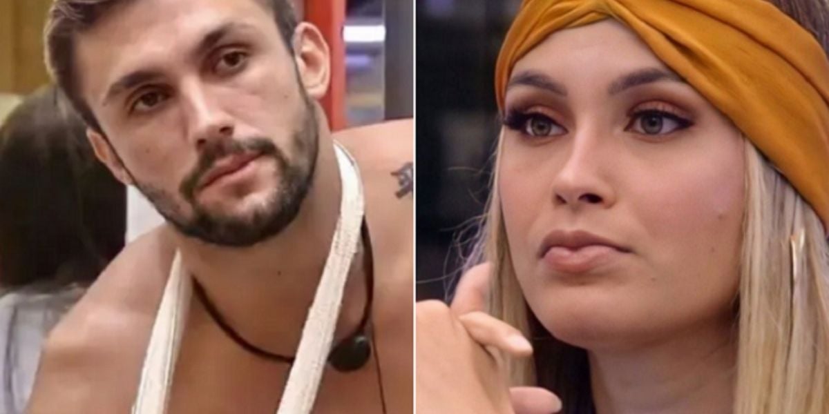 Sarah e Arthur no BBB21 (Foto: Reprodução/Globo)