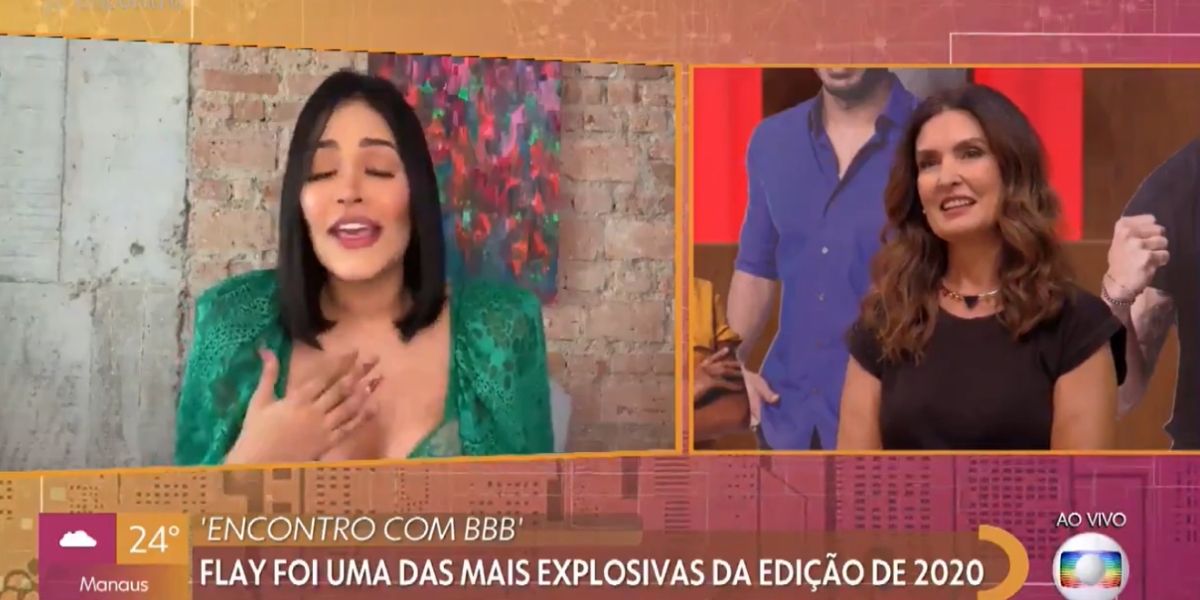 Flay e Fátima Bernardes durante o Encontro (Foto: Reprodução / Globo)