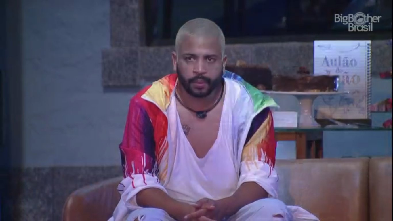 Projota na festa do líder João no BBB21 (Foto: Reprodução) Carla Diaz