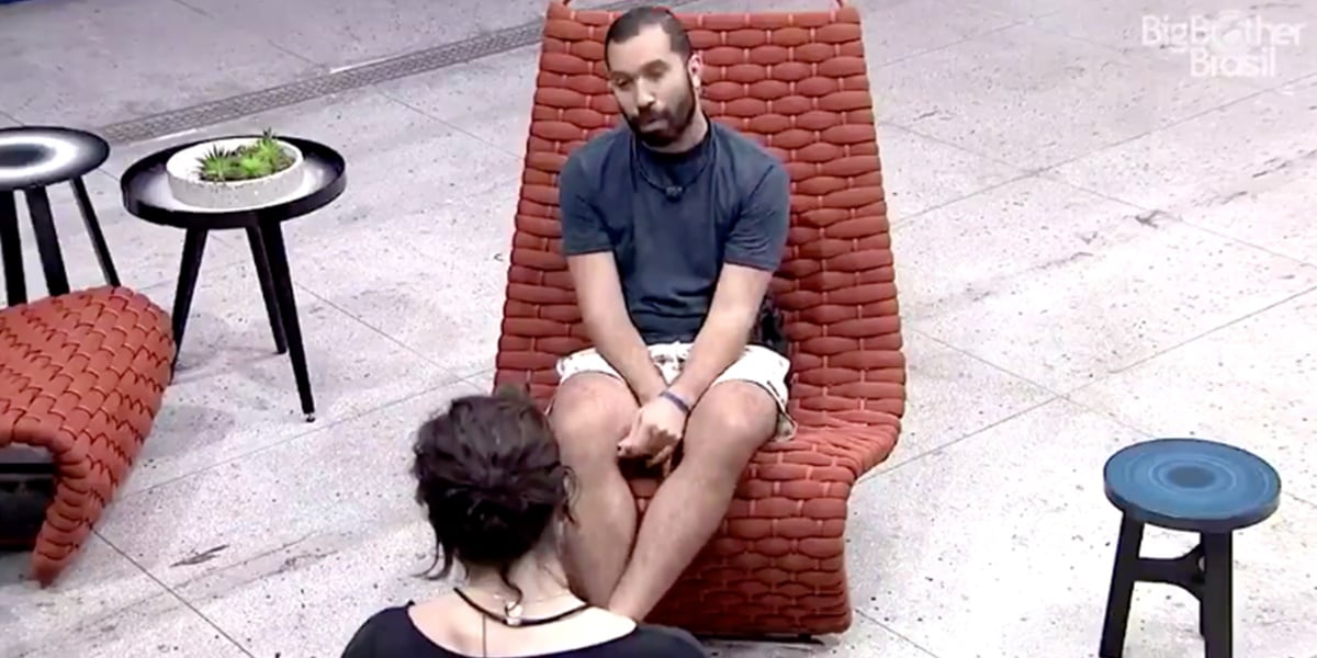 Gilberto em conversa com Fiuk (Foto: Reprodução)