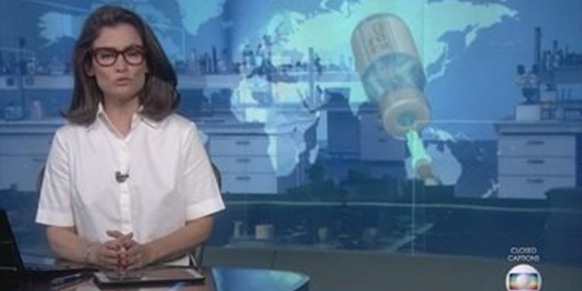 Renata Vasconcellos encerrou o Jornal Nacional em clima de luto (Foto: Reprodução)