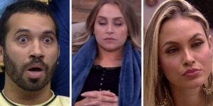 Gilberto, Carla e Sarah no BBB21 (Foto: Reprodução/Globo)