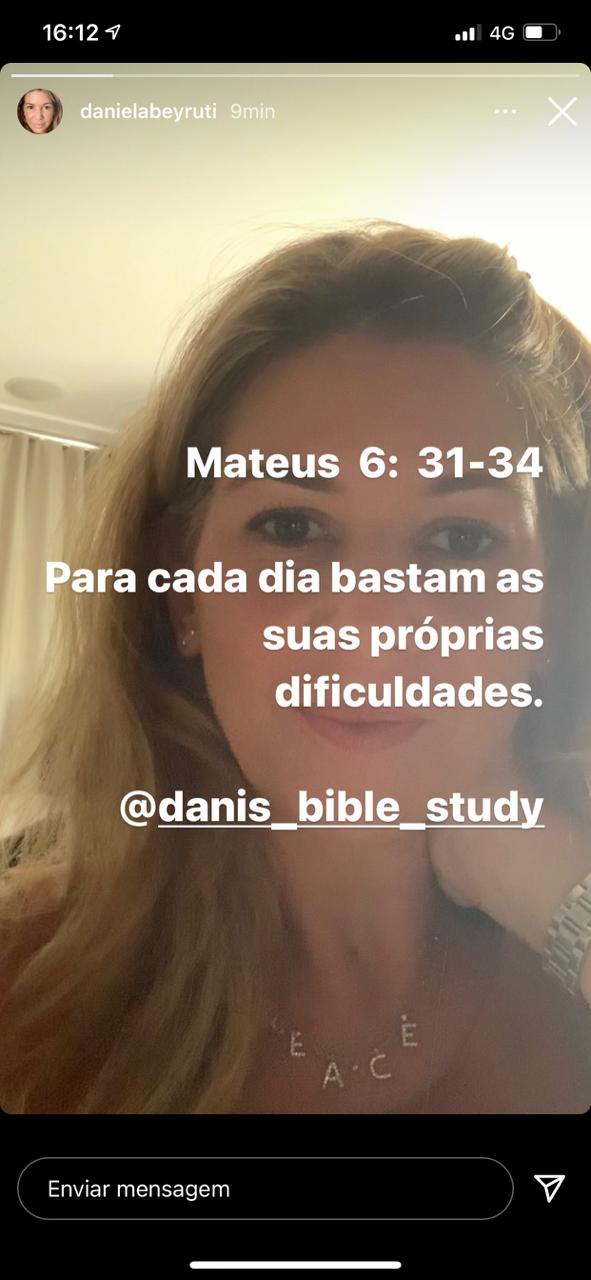 Daniela Beyruti surpreendeu o público com uma mensagem religiosa nas redes sociais (Foto: Reprodução/Instagram)