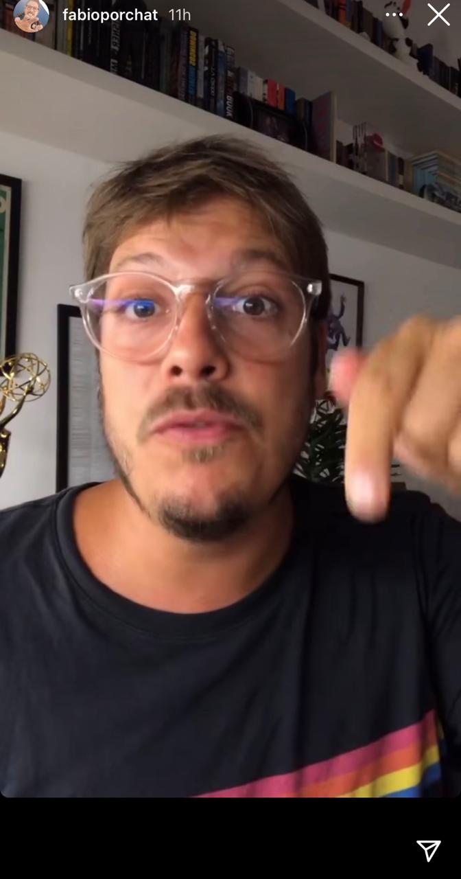 Fábio Porchat em comunicado em seu Instagram (Foto: Reprodução)