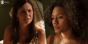 Camila (Jessica Ellen) enfrenta sua sogra Thelma (Adriana Esteves) na reta final de Amor de Mãe (Foto: Reprodução/Globo)