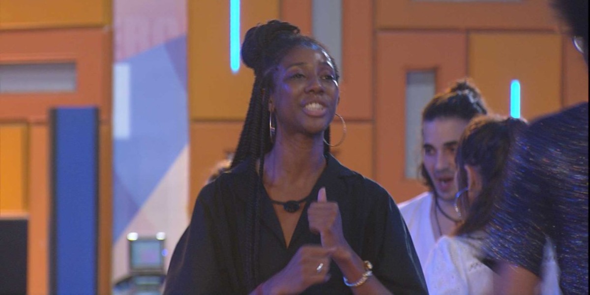 Camila de Lucas na festa do líder no BBB21 (Foto: Reprodução)