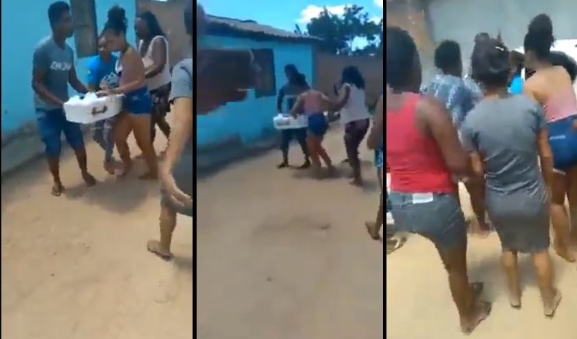 Parentes desenterraram criança (Foto: Reprodução)