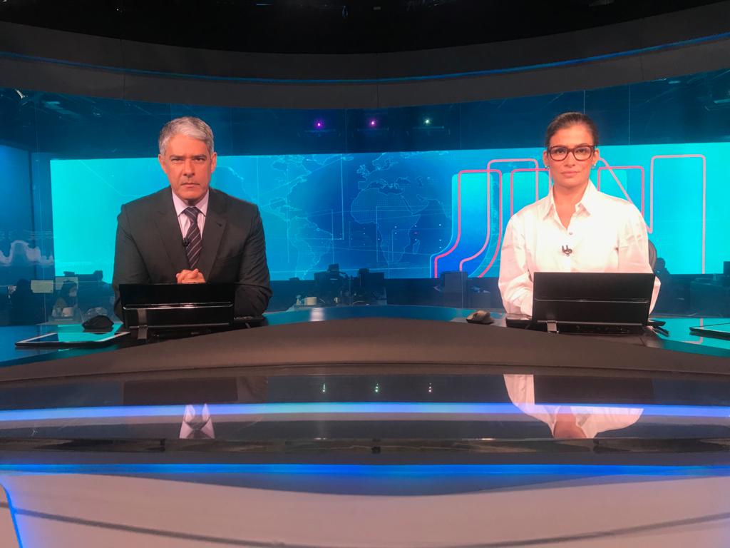 Jornal Nacional com William Bonner e Renata Vasconcellos (Foto: Reprodução)