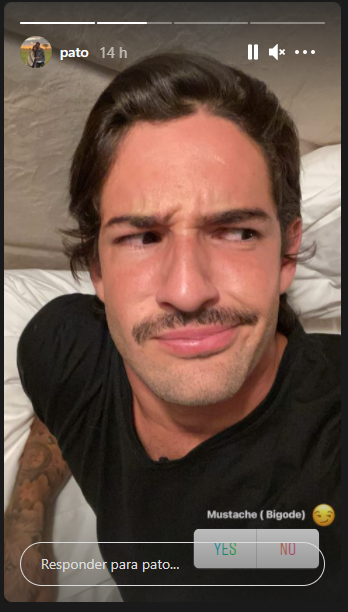 Pato faz bigode e pergunta a opinião do público (Foto: Reprodução)