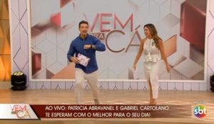 Gabriel Cartolano e Patricia Abravanel no Vem Pra Cá (Foto: Reprodução)