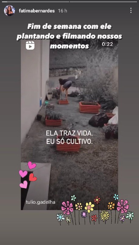 Os dois passaram o sábado cuidando da horta 