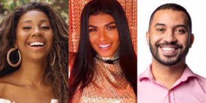 Camila de Lucas, Pocah e Gilberto estão no paredão do BBB21 (Foto: Reprodução)