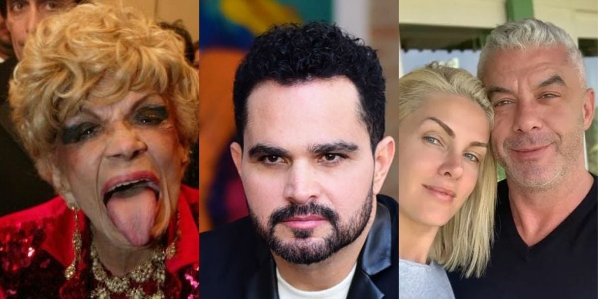 Dercy Gonçalves, Luciano Camargo, Ana Hickmann e Alexandre Côrrea (Foto: Montagem)