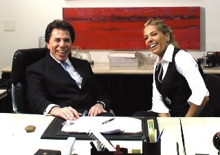 Adriane Galisteu quando assinou contrato com Silvio Santos (Foto: Divulgação/SBT)