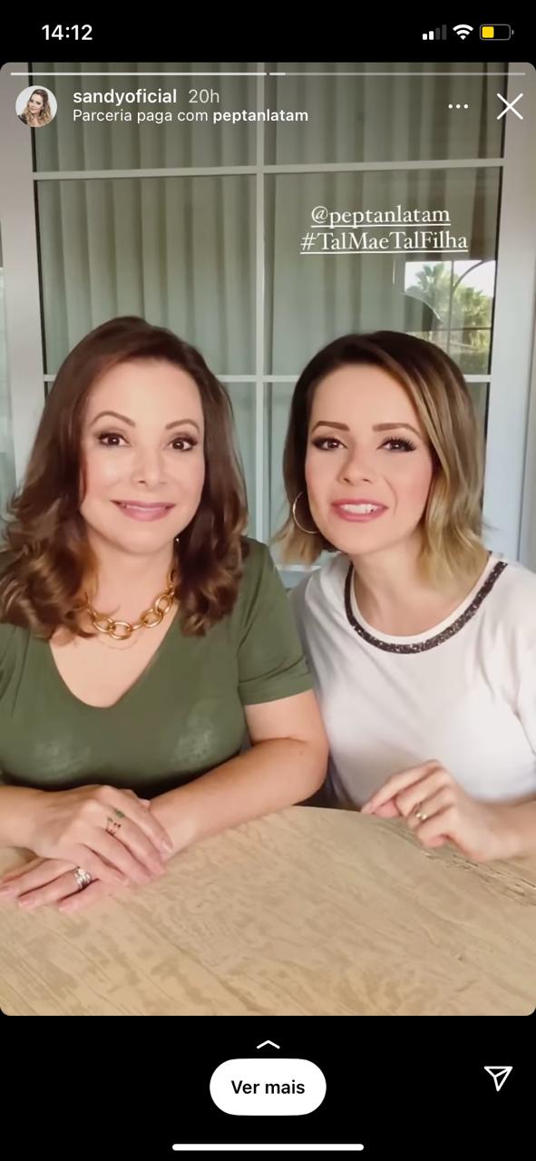 Sandy surge ao lado de mãe em pronunciamento em sua conta oficial do Instagram (Reprodução) 