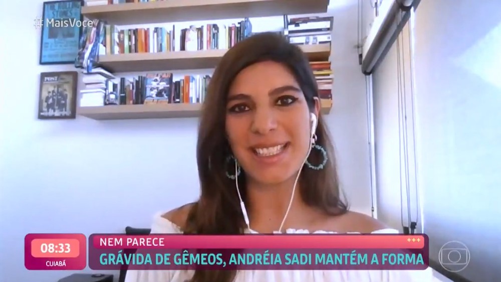 Andréia Sadi no "Mais Você" levou a gravidez como pauta (Foto: Reprodução/TV Globo)