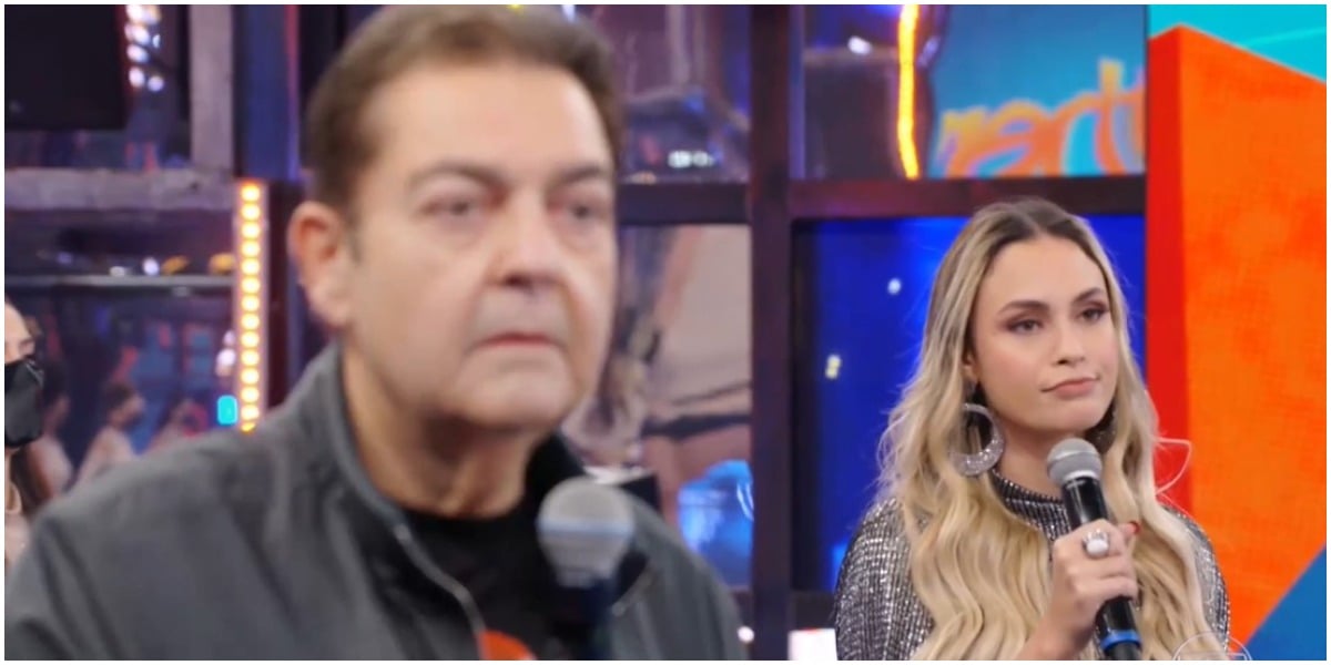Faustão entrevistou Sarah no Domingão - Foto: Reprodução