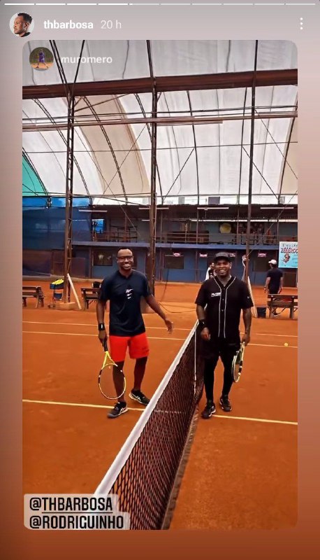 Rodriguinho e Thiaguinho durante partida de tênis (Foto: Reprodução/ Instagram)