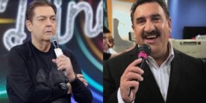 Ratinho expõe Faustão no SBT (Foto: Montagem/TVFoco)