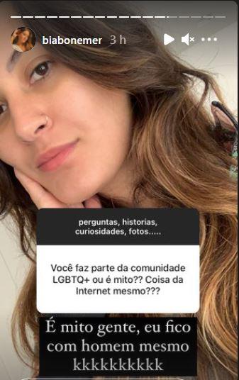 Bia Bonemer desmente boato de ser lésbica (Foto: Reprodução/Instagram) Bia Bonemer desmente boato de ser lésbica (Foto: Reprodução/Instagram)