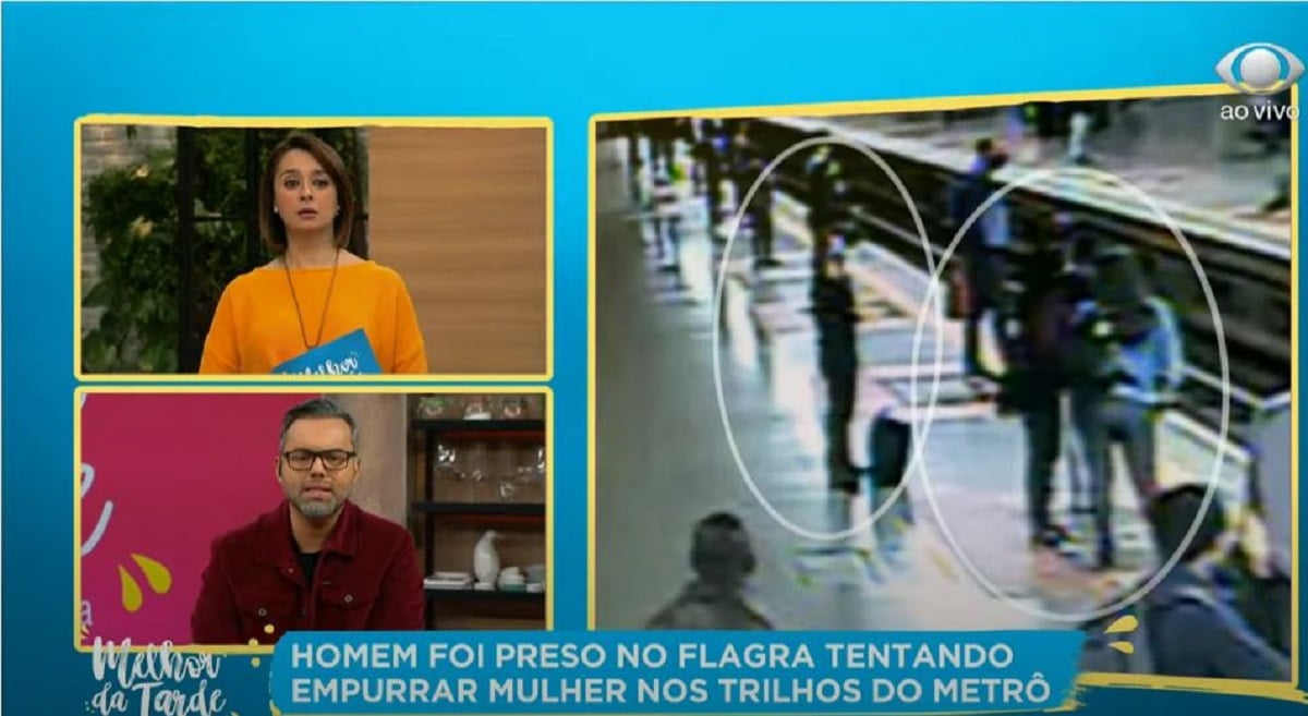 Catia mostrou flagra no Melhor da Tarde da Band (Foto: Reprodução) Catia mostrou flagra no Melhor da Tarde da Band (Foto: Reprodução)