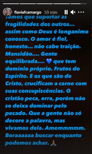 Flávia Camargo usou as redes sociais para se pronunciar a respeito tem acompanhado (Foto: Reprodução) Flávia Camargo usou as redes sociais para se pronunciar a respeito tem acompanhado (Foto: Reprodução)