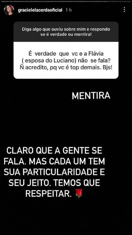 Graciele Lacerda mandou recado na lata para Flávia Fonseca (Foto: Reprodução/ Instagram)