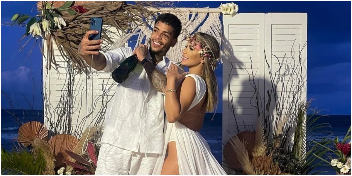 MC Kevin e Deolane Bezerra em 'casamento' (Foto: Reprodução)