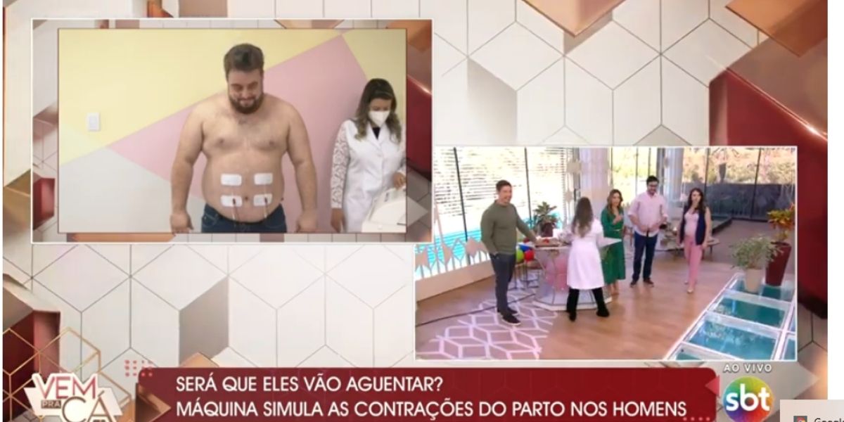 Vem Pra Cá com Gabriel Cartolano e Patrícia Abravanel (Reprodução) Vem Pra Cá com Gabriel Cartolano e Patrícia Abravanel (Reprodução)