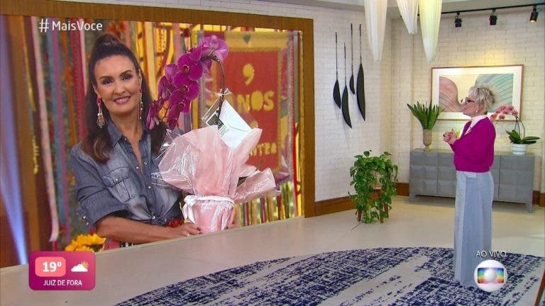 Ana Maria Braga e Fátima Bernardes trocaram elogios ao vivo na Globo (Foto: Reprodução)