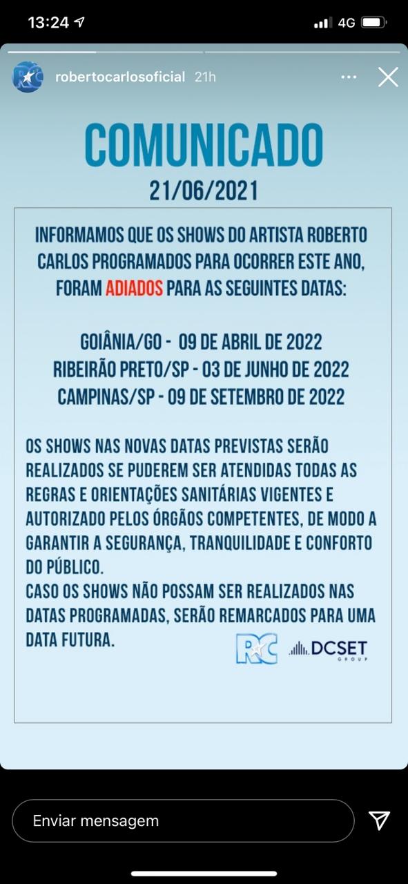 Equipe de Roberto Carlos emite comunicado urgente sobre a carreira após cantor confirmar doença: "Um adeus"
