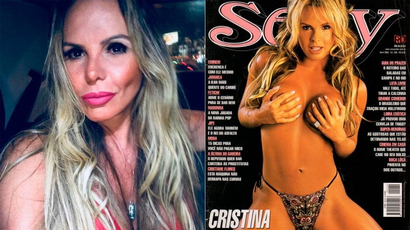 Cristina Mortágua hoje e na época que posou para a revista Sexy (Foto: Reprodução/Instagram)