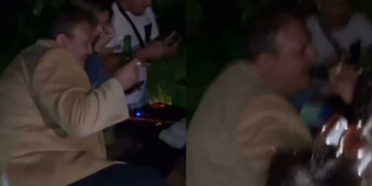 Erick Jacquin durante flagra em balada clandestina (Imagem: Montagem)