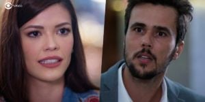 Kyra tenta fugir do noivo Rafael em Salve-se Quem Puder (Foto: Montagem/TV Foco/Reprodução/Globo)